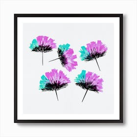 Feathery Flower Mint Lavender Art Print