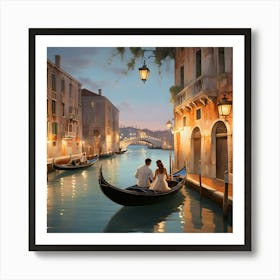 Venice At Dusk paintings art print Art Print