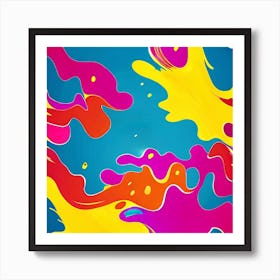 Beautiful Color Paint Splashes Pattern Art Print
