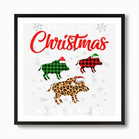 This Is My Christmas Pajama Leopard Plaid Boar Art Print