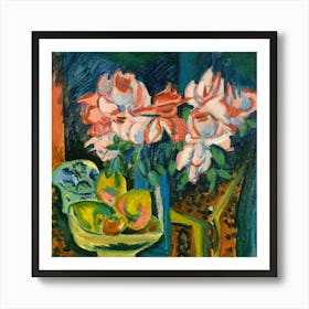 Ernst Ludwig Kirchner S Pink Roses (1918) Art Print