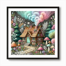 Fairy House In The Forest Art Print