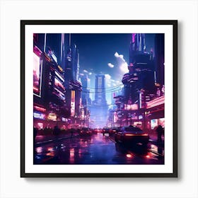 Futuristic City 1 Art Print