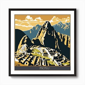 Machu Picchu Peru Travel Poster Peru Wall Art Art Print