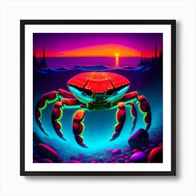 RED CRAB OCEAN MIRROR Art Print