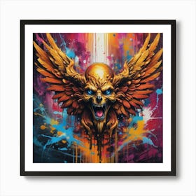 Skull With Wings 1 Art Print