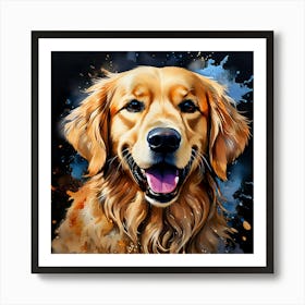 Golden Retriever Painting 35 Art Print