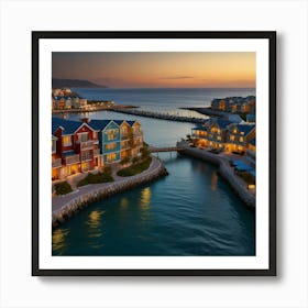 Sunset At The Marina Art Print