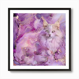 Marble Cat Art Print