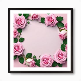 Pink Roses Frame 5 Art Print