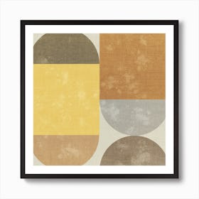 Abstract Shapes In Earthly Tones Art Print