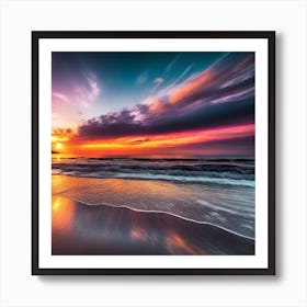 Sunset On The Beach 906 Art Print