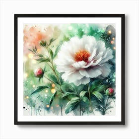 Watercolor Peony 2 Art Print