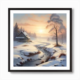 Winter Morning Forest Art Print