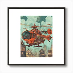 Retro Chopper Art Print