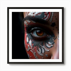 Close Up Of A Woman'S Face 1 Art Print