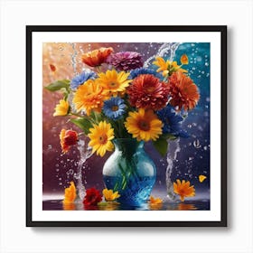 Flowers In The Water 4 Art Print