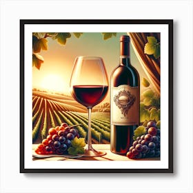 Wine And Grapes 1 Art Print