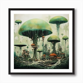Mushroom City Art Print
