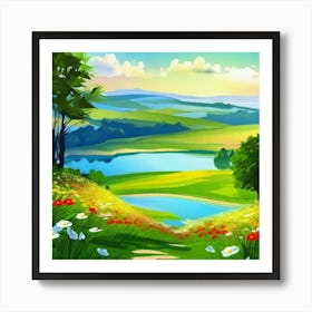 Landscape Painting, Landscape Painting, Landscape Painting, Landscape Painting 25 Art Print