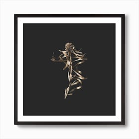 Golden Botanical Square Art Print