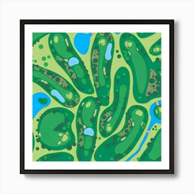 Golf Course Par Green Landscape Absract Art Print