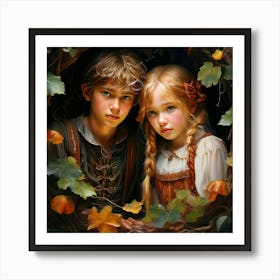 Watercolor Hansel And Gretel Studio Photography Complex Details High Detail Art Print