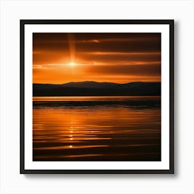 Sunset Over The Water Art Print