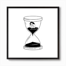 The Time Is Now Square Line Art Print