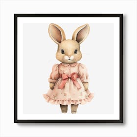 Bunny In Pink Dress Art Print