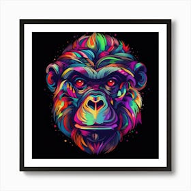 Colorful Chimpanzee 1 Poster