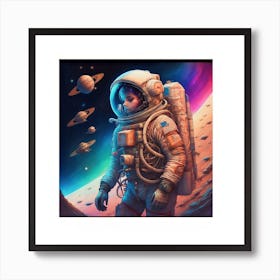 Astronaut In Space Art Print