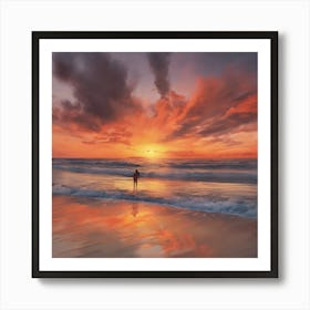 659824 Sunset Time On The Beach Xl 1024 V1 0 Art Print