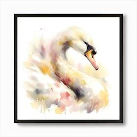 Watercolor Swan 1 Art Print