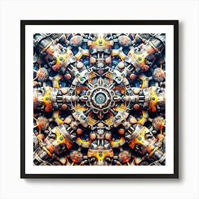 Futuristic Industrial Kaleidoscope Art Print