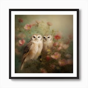 Owlpeonysunday 2 Art Print