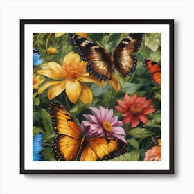Butterfly Garden Art Print
