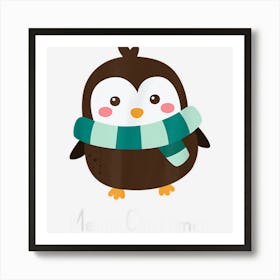 Cute Merry Christmas Penguin Animal Kids Boys Girls Xmas Art Print