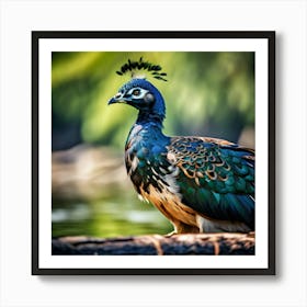 Nut Sharpened Hawk Walnut Feather Brown Drake Blurred Park Peacock Avian Green Duck Pea (1) Art Print