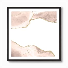 Ivory & Gold Agate Texture 06 Art Print