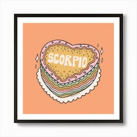 Scorpio Heart Cake Art Print