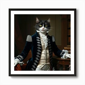 Cat In A Suit Art Print