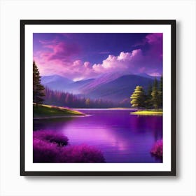 Purple Lake 2 Art Print