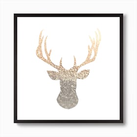 Gold Deer Art Print