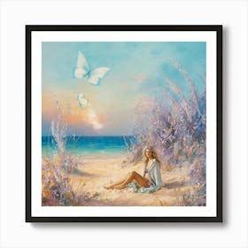 Butterfly On The Beach 12 Art Print