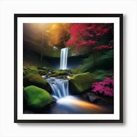 Mystic waterfall Art Print