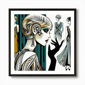 Deco Fashion Illustration Art Print