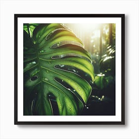 Large Monstera leaf Art Print