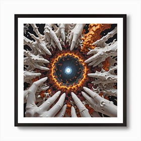 Hands Of Fire Art Print