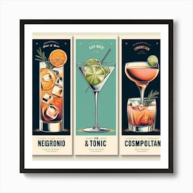 Cocktail Banners Set Art Print